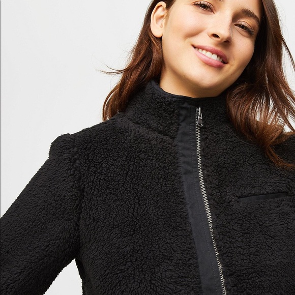 Black Sherpa Bomber Jacket - Picture 2 of 8